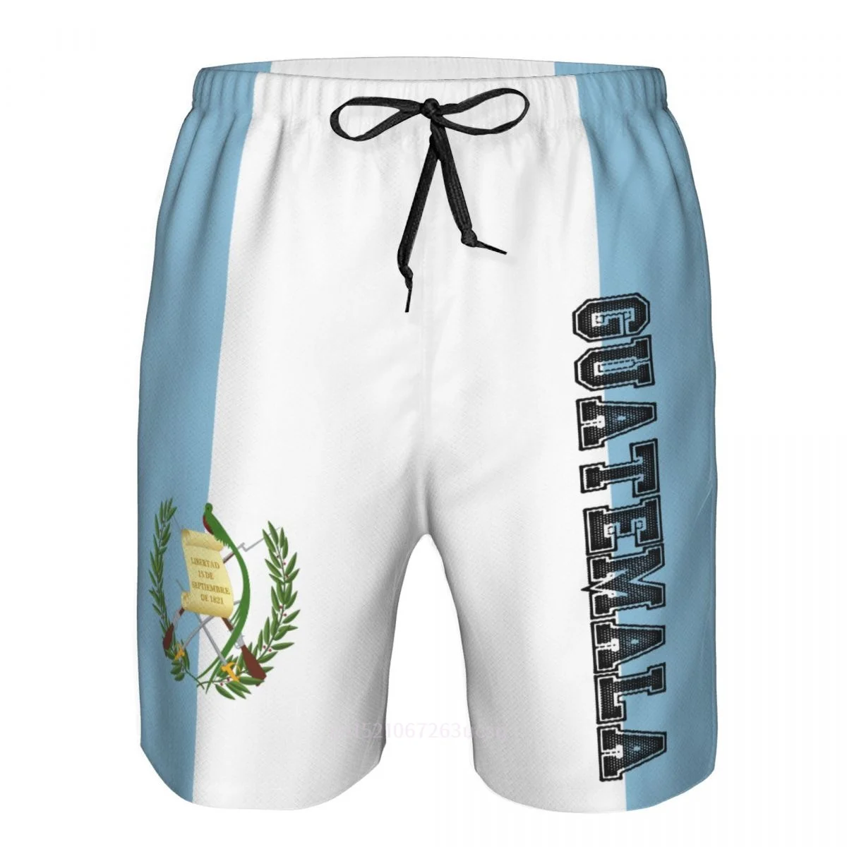 2023 Summer Polyester Guatemala Country Flag 3D Printed Men's Board Shorts Beach Pocket Running Summer Pants