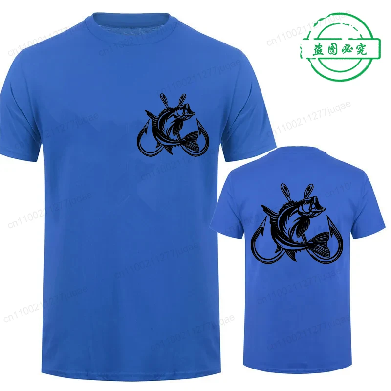Fishing Fish Hooks Print T Shirt Men Vintage Angler Graphic Short Sleeve Tee Casual Oversized Streetwear Fishing Lover Outfit