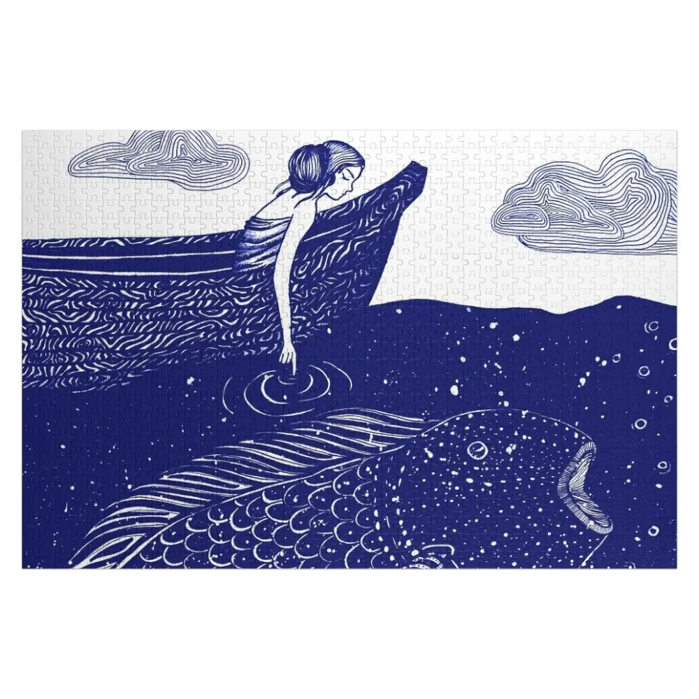 

The Blue Shimmering Sea Lights Jigsaw Puzzle With Personalized Photo Personalized Photo Gift Novel Toys For Children 2022 Puzzle