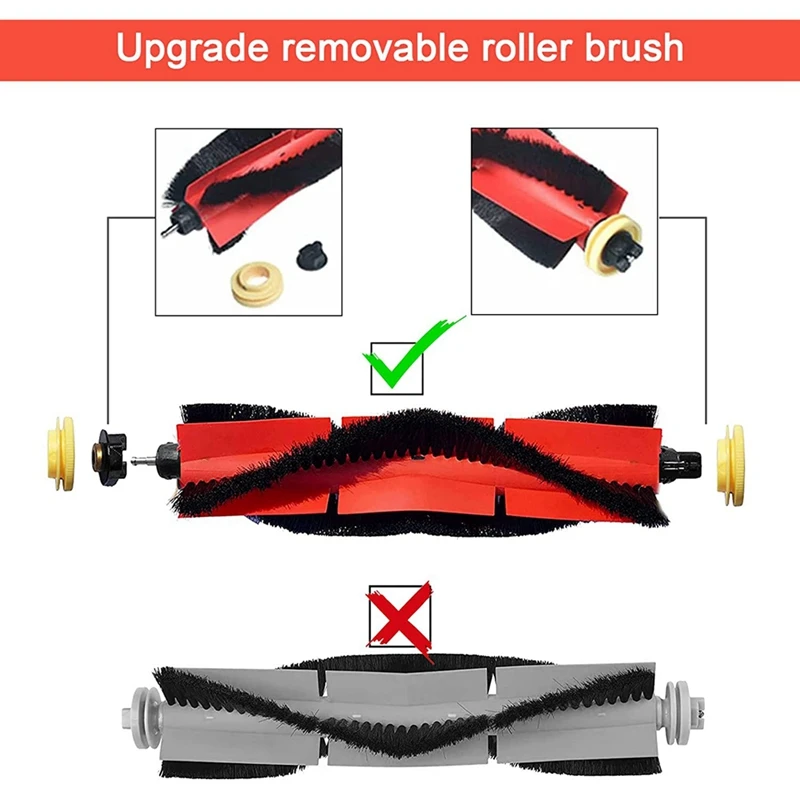 Запасные части для Xiaomi Roborock S4 S5 S6 S6 E4 E20 E25 E35 S50, роботизированный пылесос, основная боковая щетка, фильтры Hepa