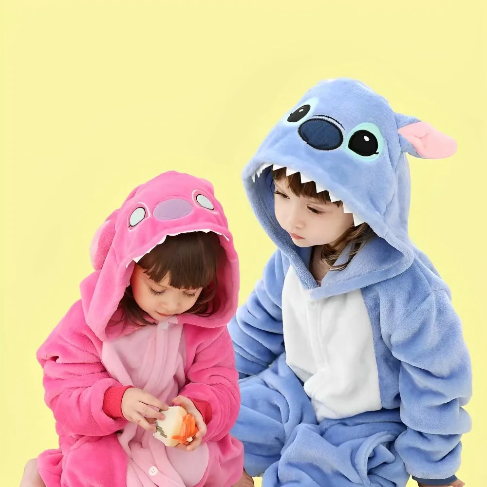 Thick Winter Outfit Children Cosplay Dinosaur Onesie Baby Animal Clothes Cute Coral Fleece Cartoon Boys Girls