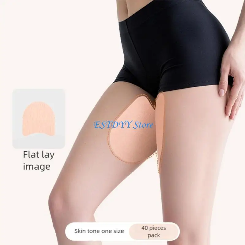 

G6DE Pack of 40pcs Flexible Stretchy Thigh Anti Chafing Patches Adapting to Body Movements for Dance and Cycling