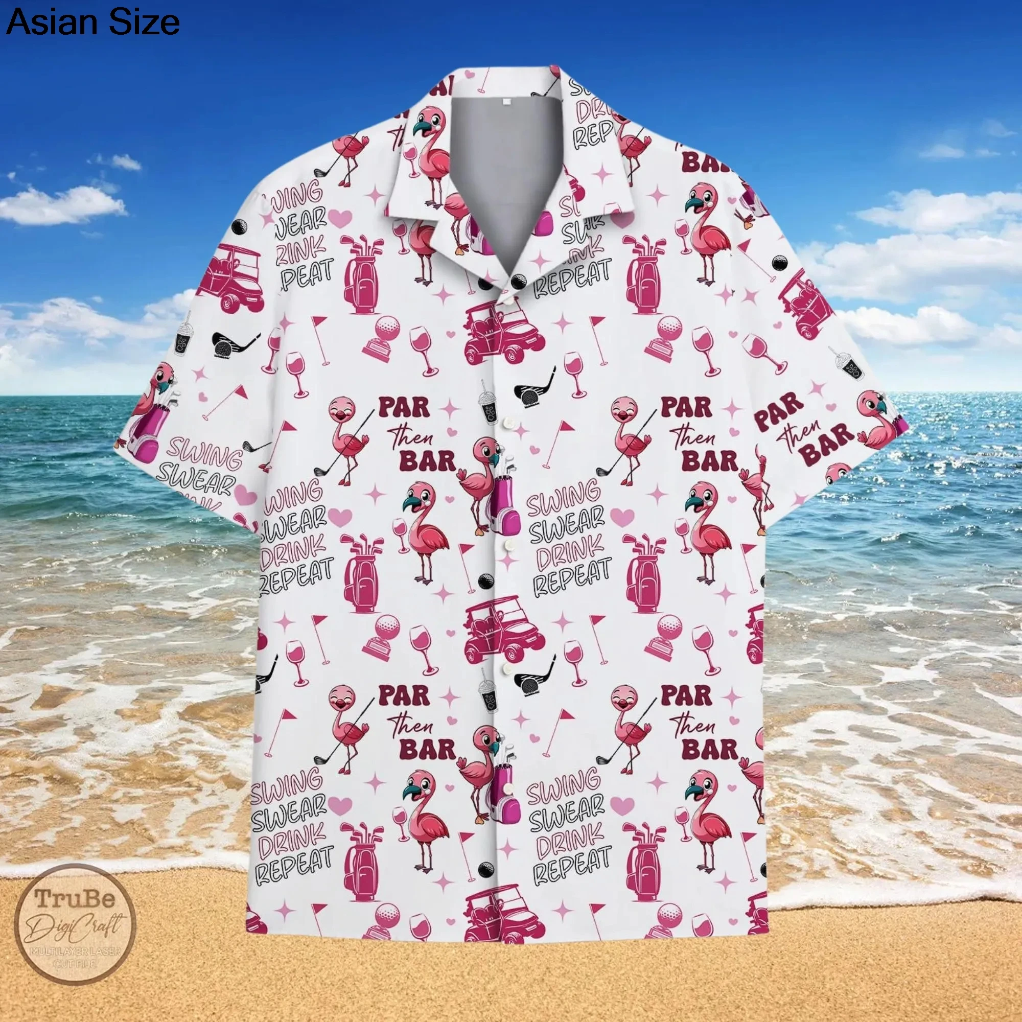 

2025 Summer Popular Flamingo Skull Print Hawaiian Shirts Men Women Comfortable Soft Short Sleeve Shirt Street Daily Trendy Tops