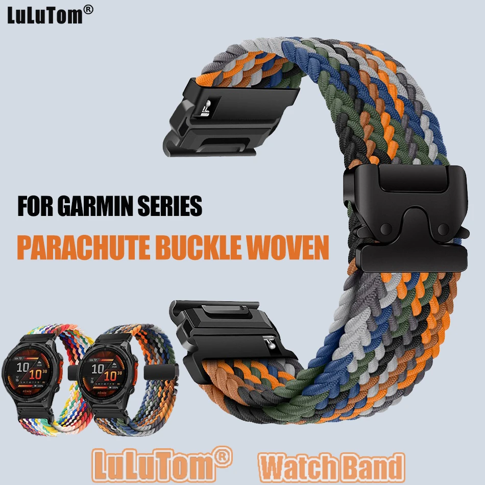 

Sports Nylon Band for Garmin Watch Fenix 8 7X Pro 6X Enduro 3 Parachute Buckle Strap For Garmin Tactix 7Pro Instinct 2X 22/26mm