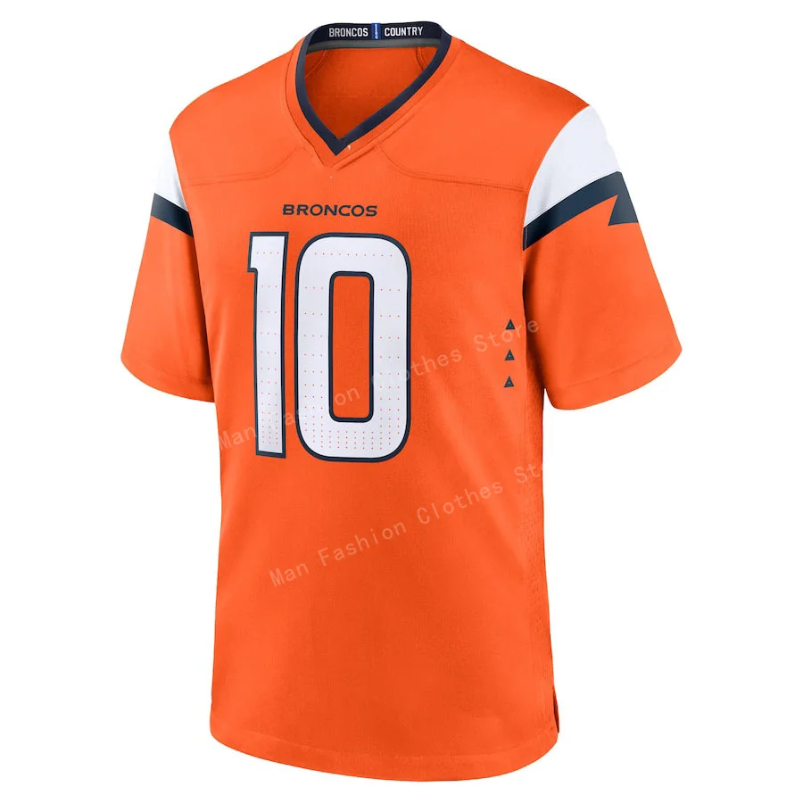 New Arriavl Summer Men Tshirt Rugby Jersey Bo Nix Denver Broncos No.10 Quick Drying Women Men T-Shirt Adult/ KID Jerseys Kit Top