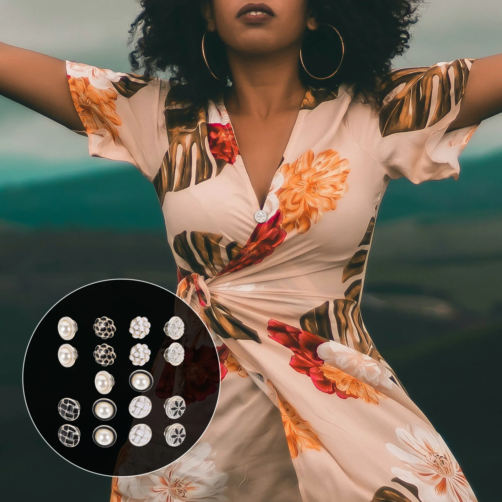 

20pcs Decorative Brooches Anti Peering For Women Diy Clothing Buttons Snap Buttons Collar Safety Buckles Clothing Decorations