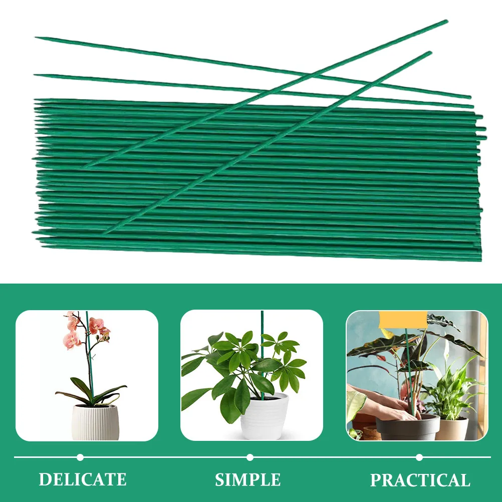 40Pcs Bamboo Garden Plant Stakes Green Sturdy Support Rods for Indoor Outdoor Gardening Plant Accessories Long Bamboo Sticks