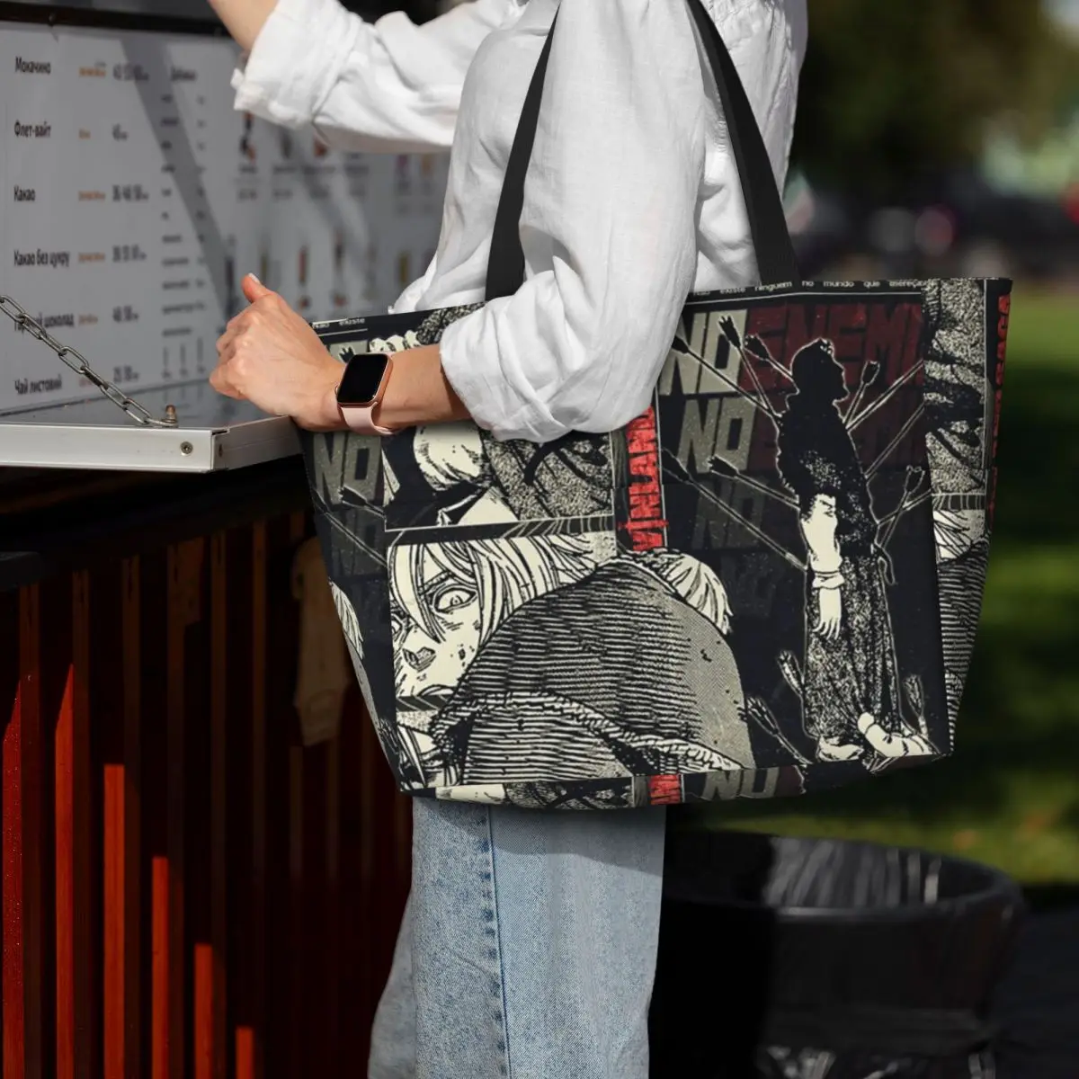 Vinland Saga Thorfinn Vinland Askeladd Anime Beach Tote Bag Sport Gym Yoga Duffle Large Tote Bag Women Travel Bag Fitness bag