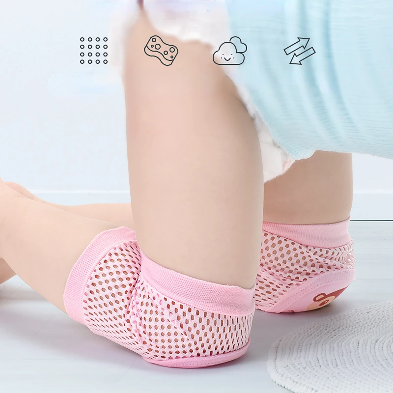 Summer thin children's crawling safety mesh knee pads infant protective cover baby toddler anti-fall crawling protective gear