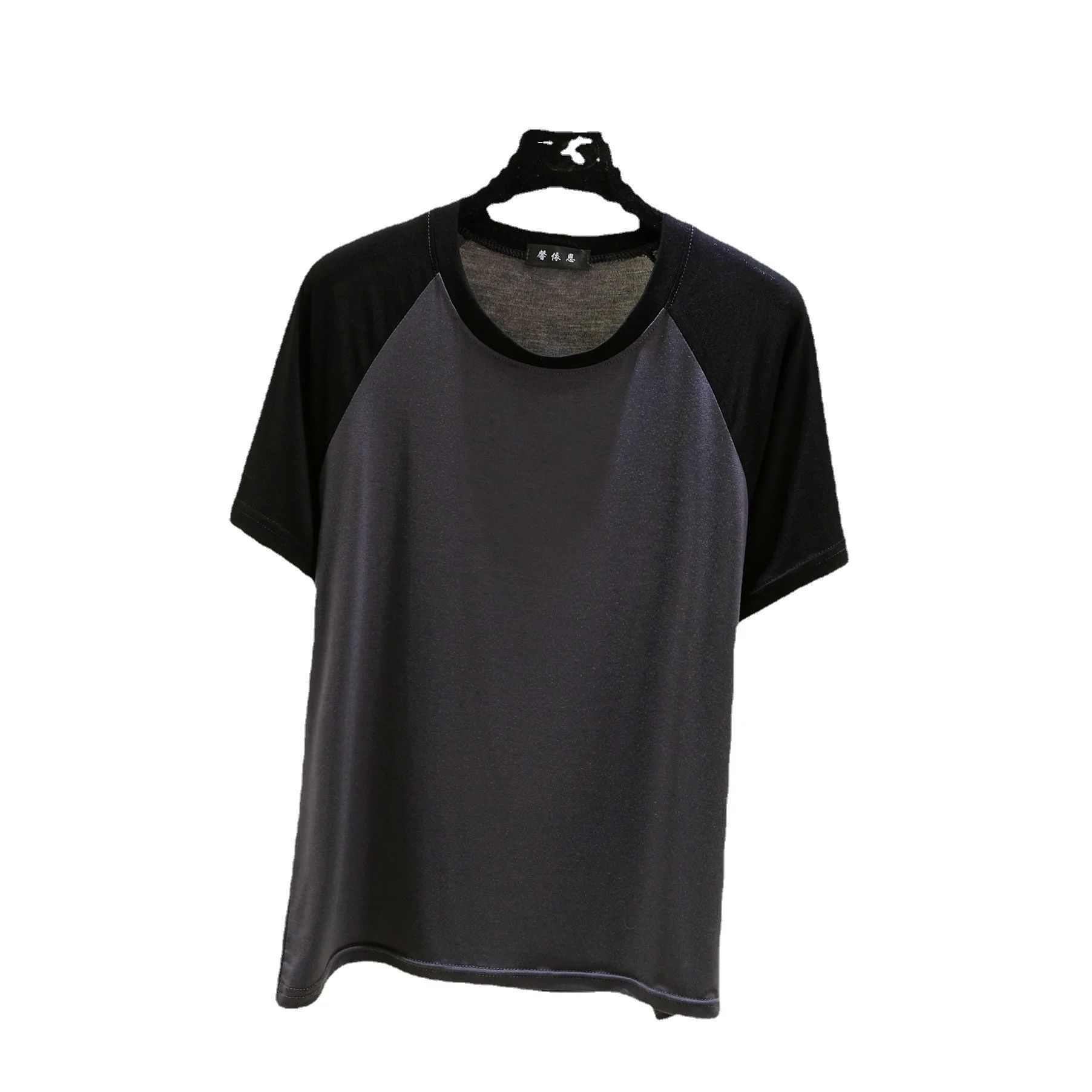 Women Modal raglan sleeve Tshirt O-Neck Contrast Color Casual Loose tee tops 2 color spliced T-shirt streetwear base shirt