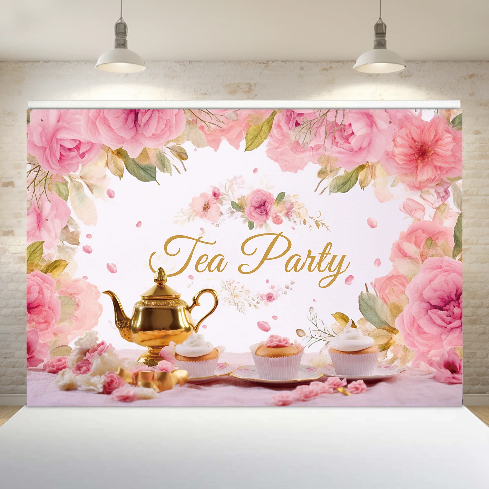 1PCS 100x150cm Tea Party(5) Theme Backdrop,Photography Background,Used To Gifts,Activities Or Other Party Decoration