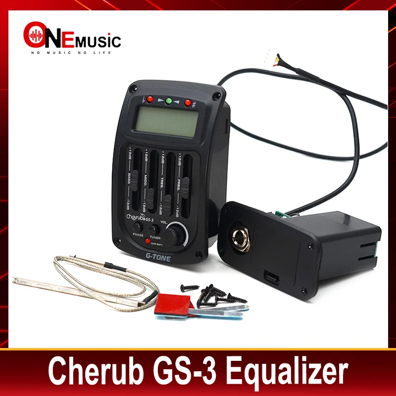 Cherub G-Tone GS-3  Acoustic Guitar Preamp 4-Band EQ Equalizer LCD Tuner GS-3 Piezo Pickup