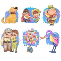 Up Ellie Carl Iron on Decals Patches Ironing on Clothes Heat Press Stickers Sublimation Transfer on Tshirts