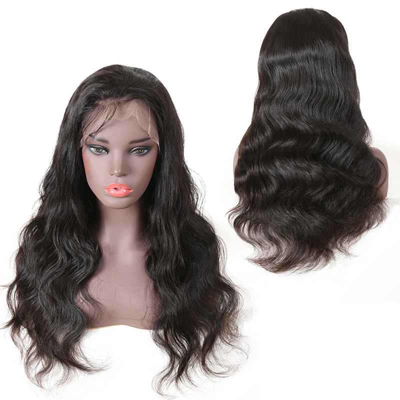 360 Body Wave Lace Front Wigs Human Hair Pre Plucked Straight HD 360 Frontal Wigs Human Hair Lace Front Wigs Natural Color 180%