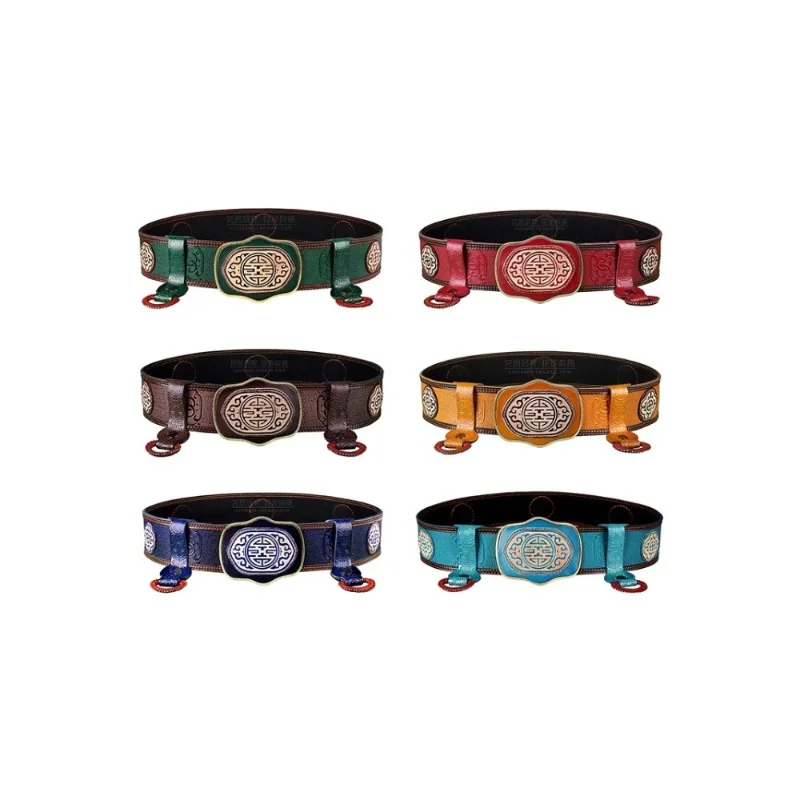 

Mongolian Robe Men Mongolian Elements Pure Cowhine Retro Widening And Lengthening Belt