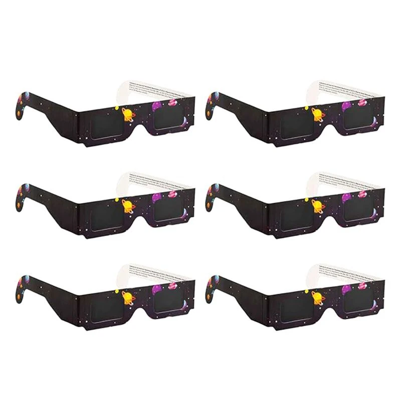 6PCS Paper Solar Eclipse Glasses Eclipse Shade Safe Shades For Direct Sun Viewing