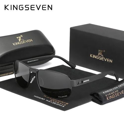 Imagen 2 del producto KINGSEVEN, gafas de sol polarizadas UV400 para hombre, gafas de protección clásicas rectangulares Retro Vintage a la moda, gafas para conducir al aire libre