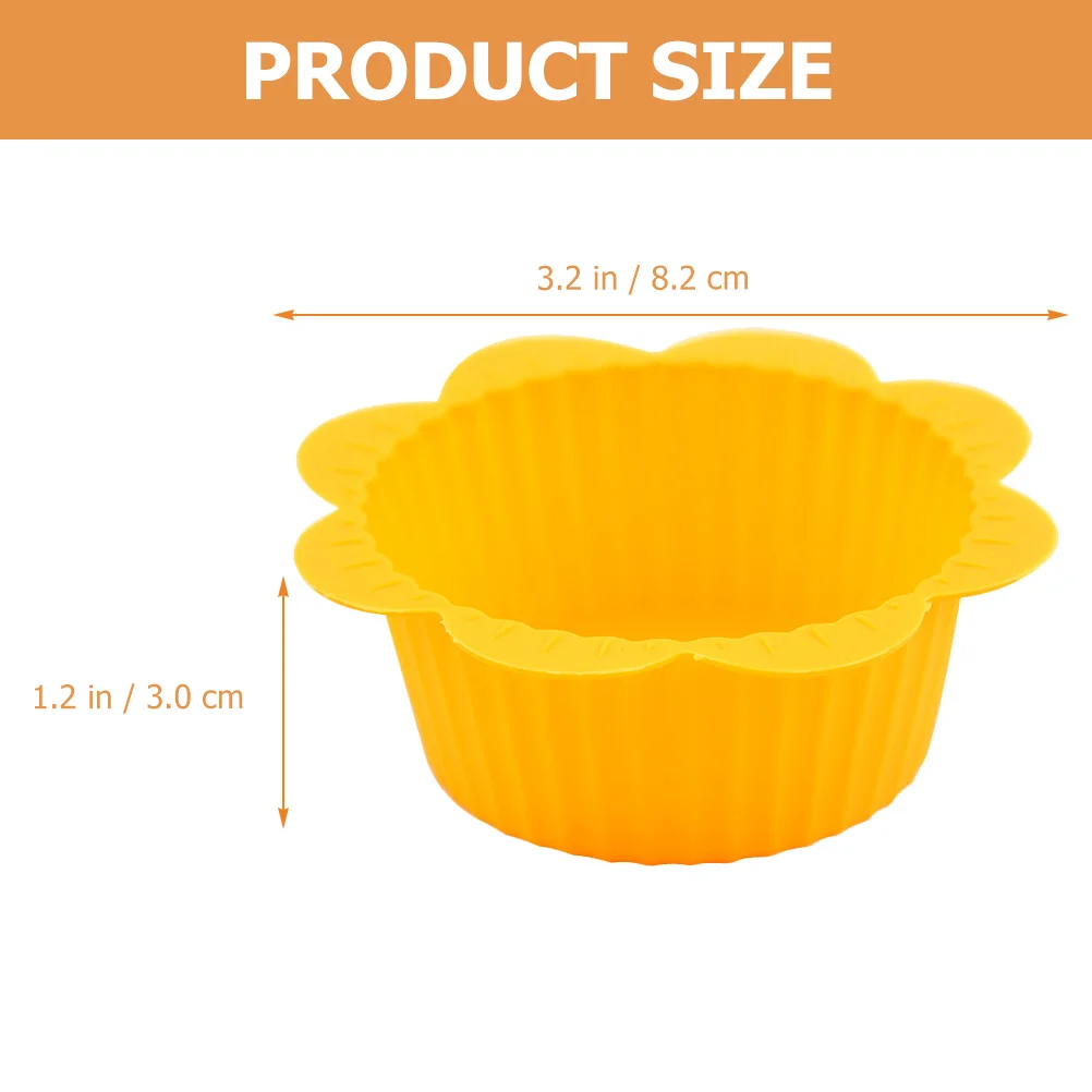 

24Pcs Silicone Muffin Liners Reusable Nonstick Baking Cups Flower Shaped Labels for Oven Microwave Freezer Dishwasher Safe