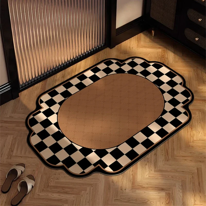 سجادة أرضية فائقة الامتصاص للحمام، أرضية دياتومي مضادة للسقوط، سريعة الجفاف، حصيرة قدم مضادة للانزلاق لباب الحمام #4