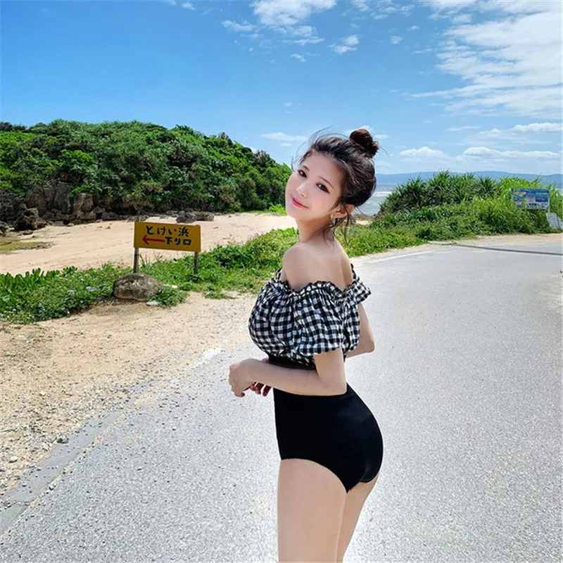 섹시한 붕대 원피스 바디 수트 새로운 Monokini 수영복 Beachwear 수영복 여성 한국어 섹시한 오프 어깨 높은 허리 수영복