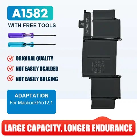 A1582 Battery Replacement Battery A1502 for Macbook Pro 12,1 Retina Early 2015 11.34V-71.8WH Notebook Batteries With Tools