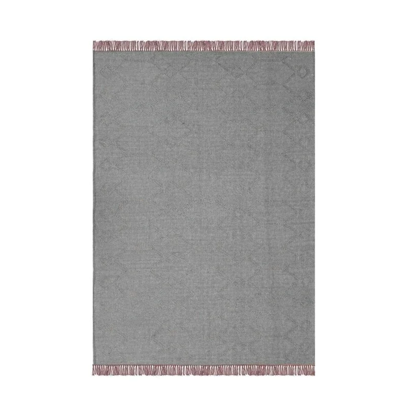 

Handwoven Large Area Kilim Wool Jute RugGrey with Grey Design RugDécor Rug