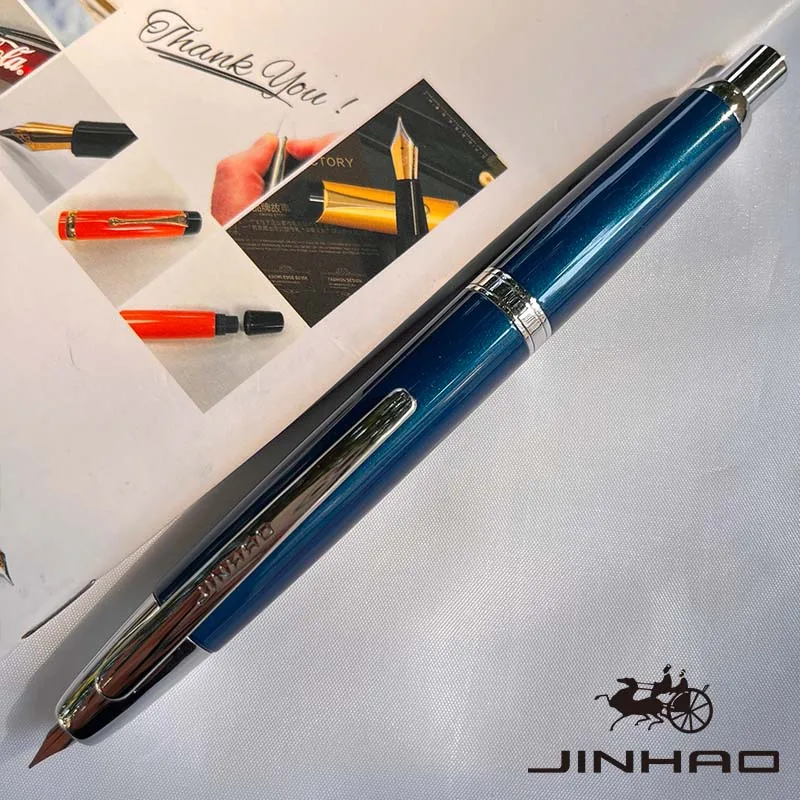 JINHAO 10-pers Vulpen Intrekbare EF/F-punt Metaal met clip Schrijven Inkt Pen Converter Schoolbenodigdheden Briefpapier PK A1 A2