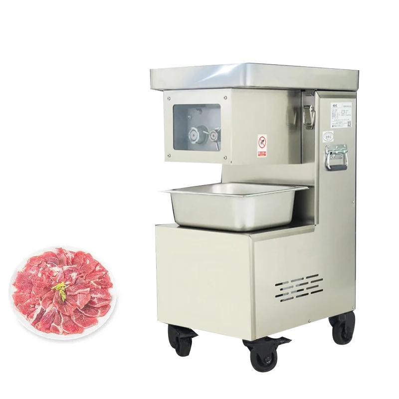 

High efficiency 250KG/H meat cutting machine commercial meat slicer machine Optional Slice thickness 2.5/3.5/5/7/10/15/20mm