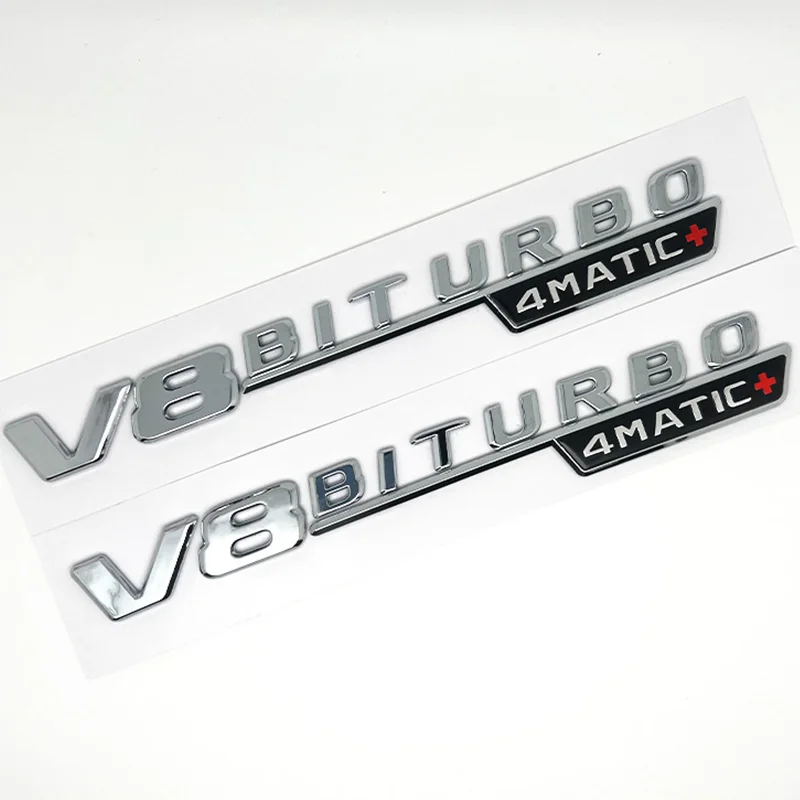 Insignia del emblema del guardabarros del coche V8 BITURBO 4MATIC para Mercedes AMG C63S W205 E63S W212 W213 S63 W222 GLC63 GLE6