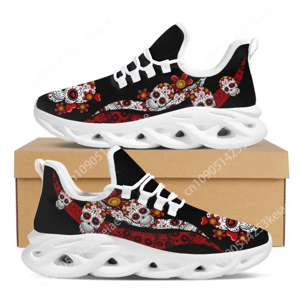 Breathable Lightweight Sneakers New Sunflower Skull Print Summer Casual Flat Shoes Youth Outdoor Trend Lace Up Vulcanized Shoes