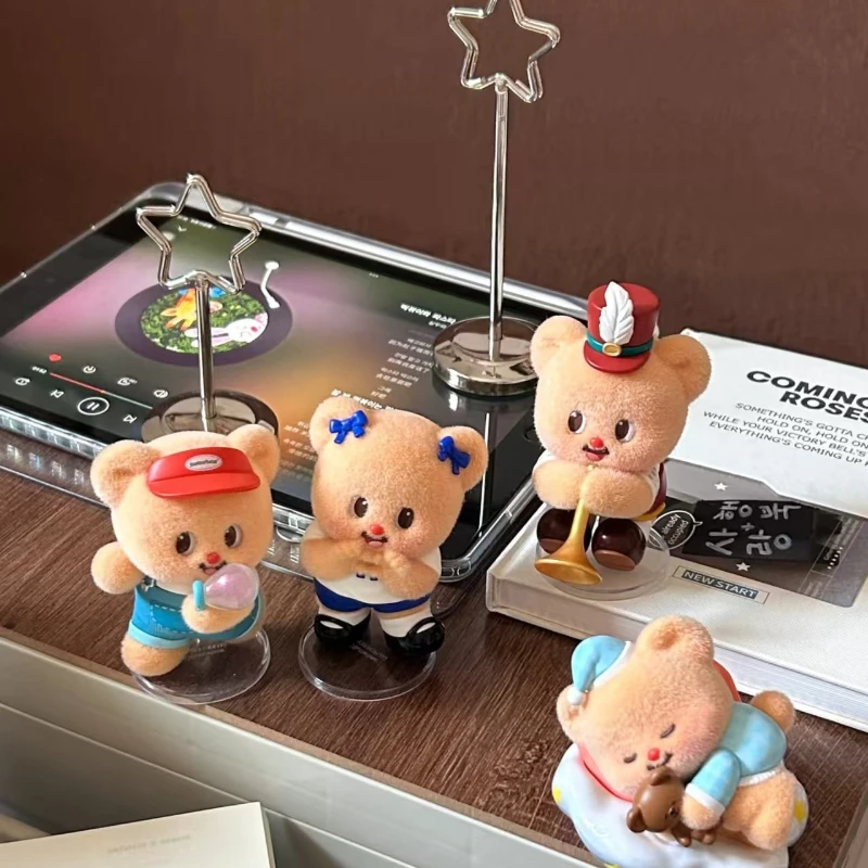 Caja ciega de la serie Little Wish de oso de mantequilla auténtica, modelo de figura flocada, adornos de mesa, juguetes de Anime, regalos misteriosos para niñas, perímetro
