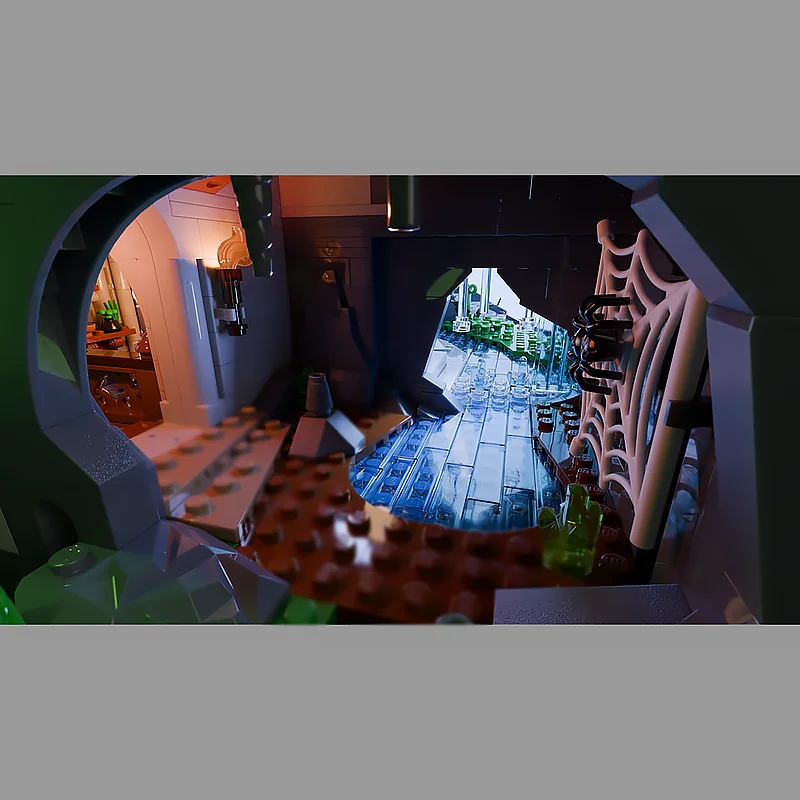 Collectible Magic Tech Scene Moc Brick Building Shadow Crack Tech Module Brick Model Gift Christmas Toy DIY Set Assembly！