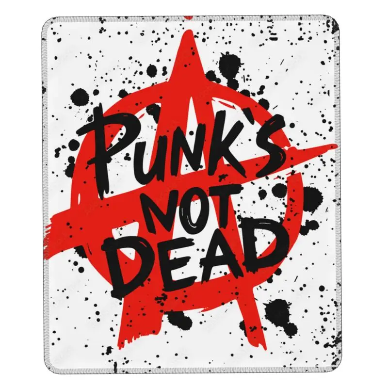 Punk Rock Punks Not Dead Mouse Pad Square Anti-Slip Rubber Mousepad for Gaming Laptop Heavy Metal Music Computer Desk Mouse Mat