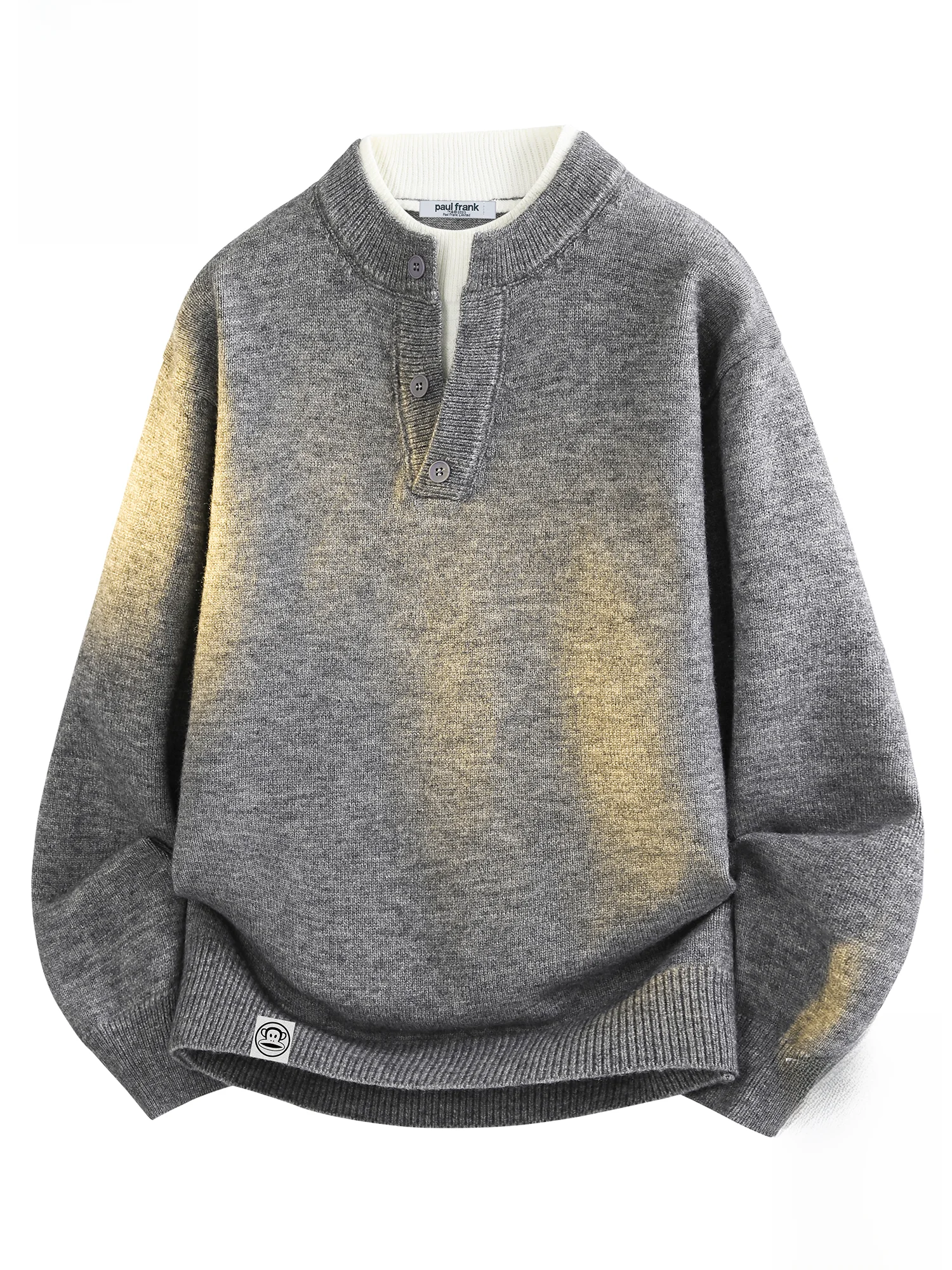 

PaulFrank Retro Big Mouth Monkey Knitted Sweater Men's Winter Casual Loose Warm New Sle Fake Two-Piece Comfortable Sweatirt