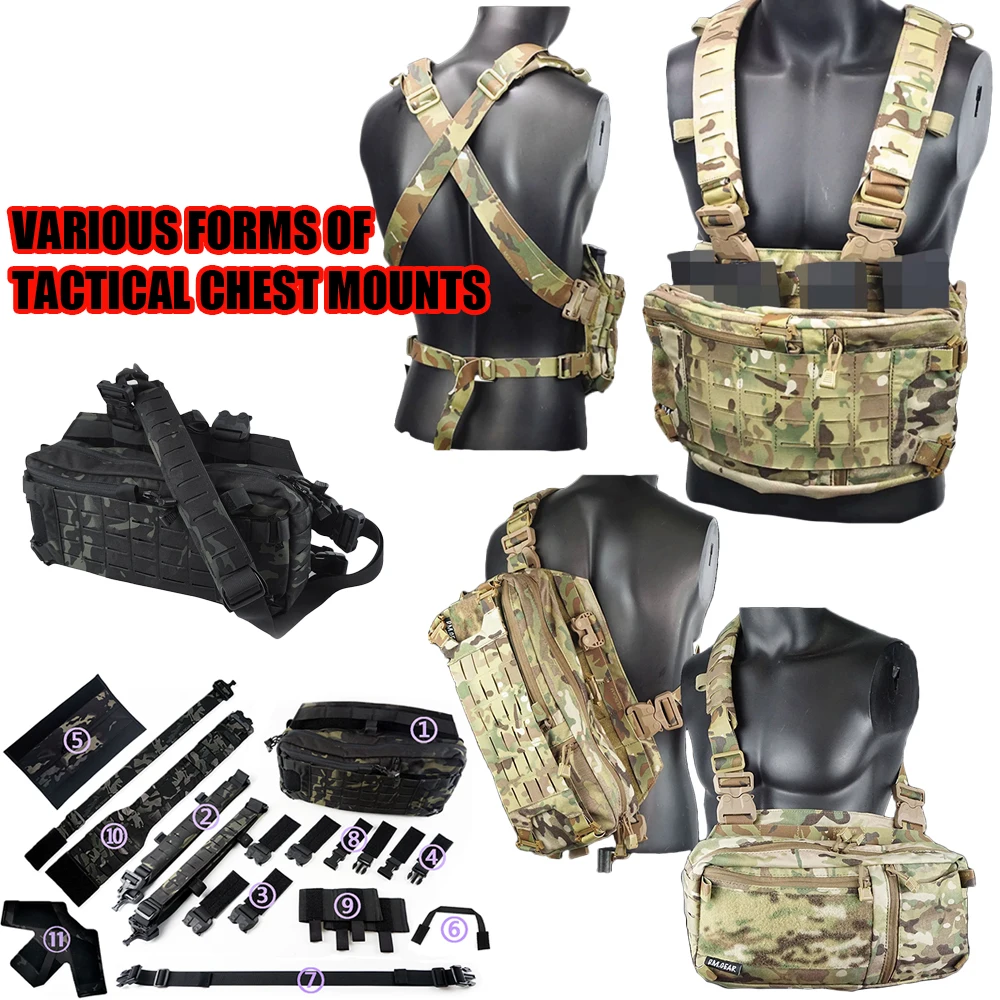 

Multifunctional nylon outdoor shoulder bag Tactical chest mount Fashion shoulder bag and backpack combination