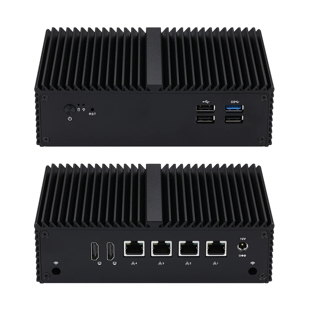 Qotom Mini PC Q10900G4-S04 Quad Core 4 2.5G LAN N97 N100 Support DDR5 RAM Fanless Computer