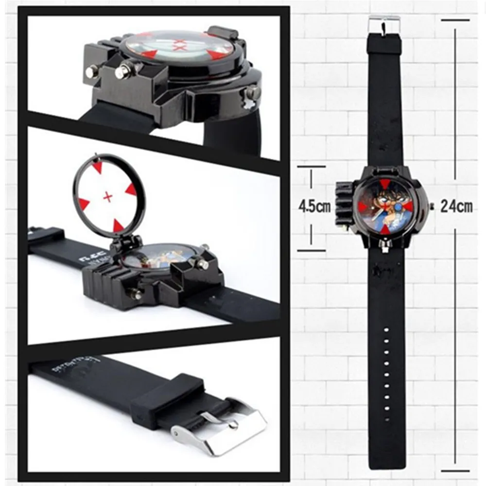 1 قطعة ساعة ليزر LED كارتونية شخصيات الحركة أنيمي تحت عنوان ساعة كوارتز الإضاءة تهدف حزام ساعة PVC لعبة هدية للأطفال