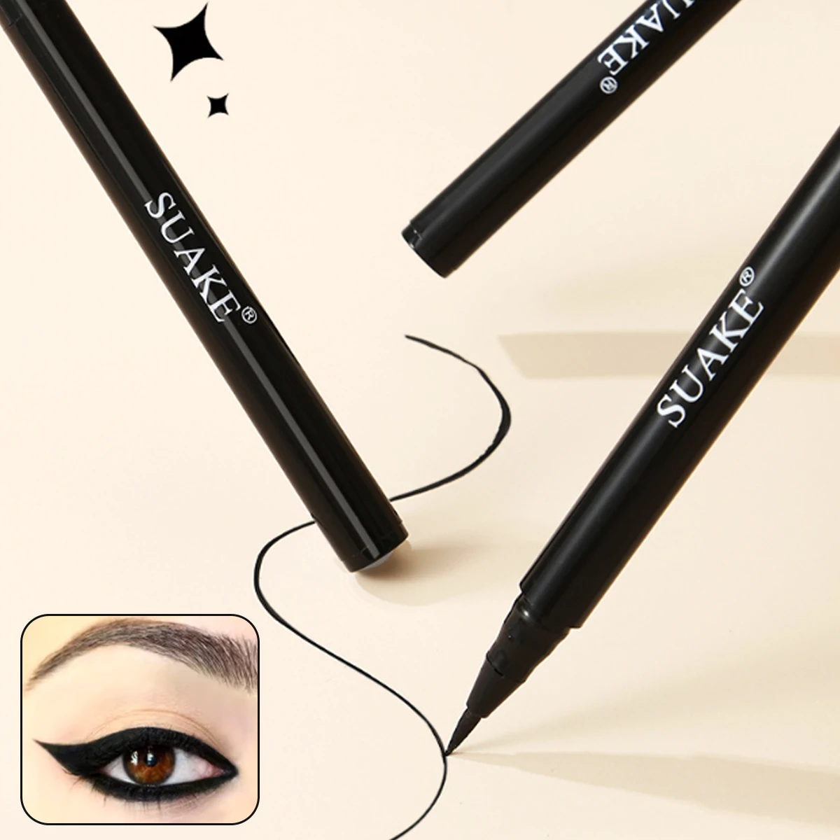 1/3/512pcs Eyeliner Brush Superfine Brush Waterproof Precision Liquid Eyeliner Pen Love Gift Makeup Fashion Lasting Smooth