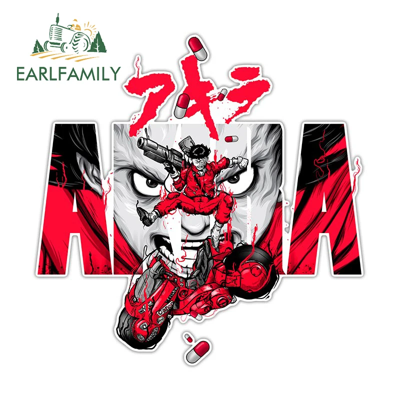 

EARLFAMILY 13cm x 12.9cm for AKIRA TEASER WHITE FINAL Car Stickers Cartoon Fashionable Decals Car Styling Creative Decor