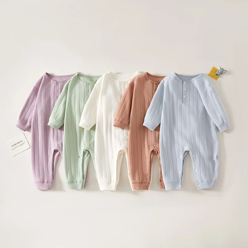 Somenie Baby Onesie Class A Pure Cotton Pullover Clothes Boneless Bottoming Underwear  Baby Long-sleeved Pajamas
