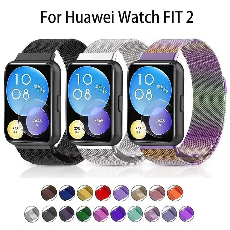 

Миланский ремешок для часов Huawei FIT 2, ремешок из нержавеющей стали, сменный ремень с магнитной петлей, браслет Correa, ремешки Huawei fit 2, ремни