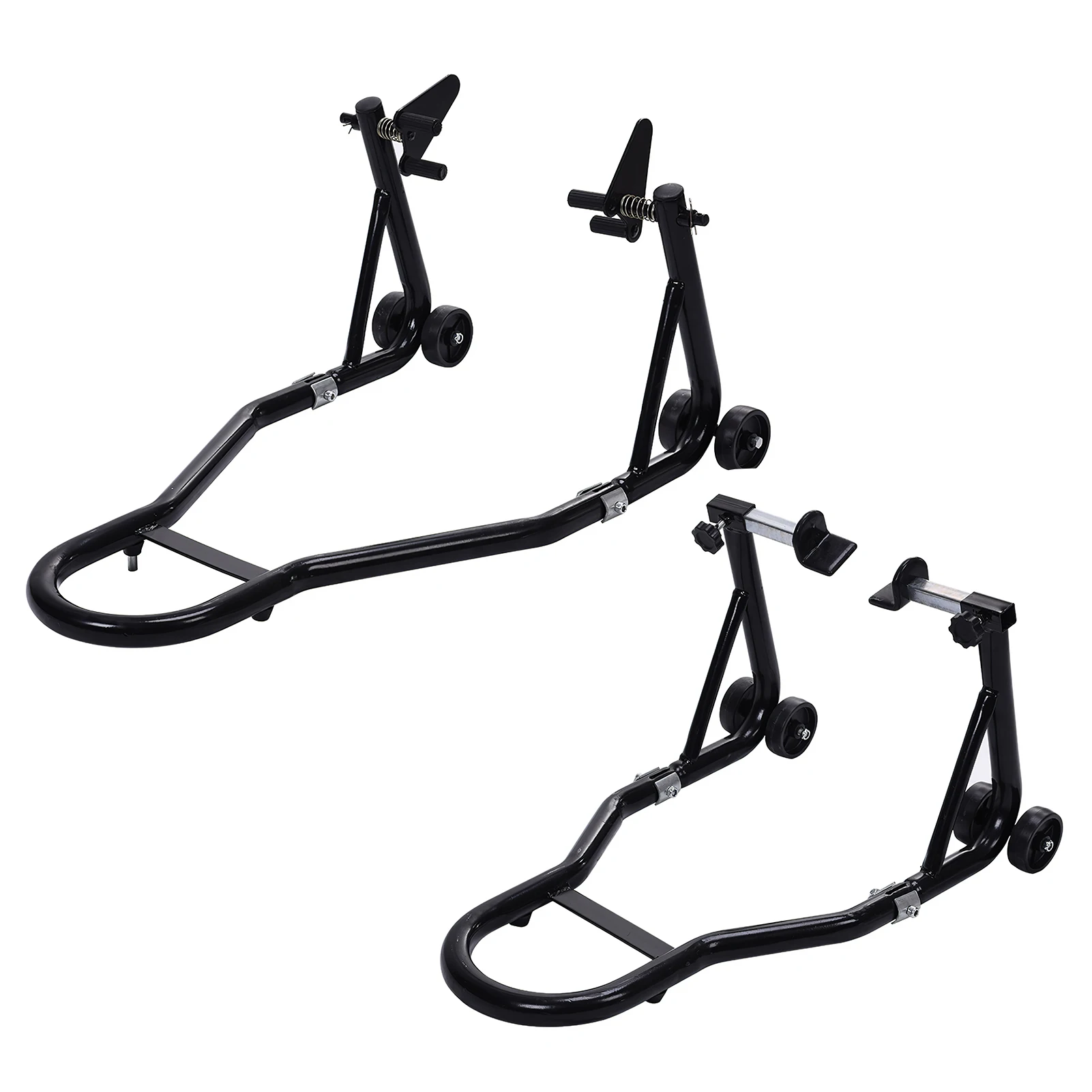 Motorcycle Stands 661 Lbs Capacity Paddock Stands Front Rear Combo Stand with U+L Swingarm Spool for Parking