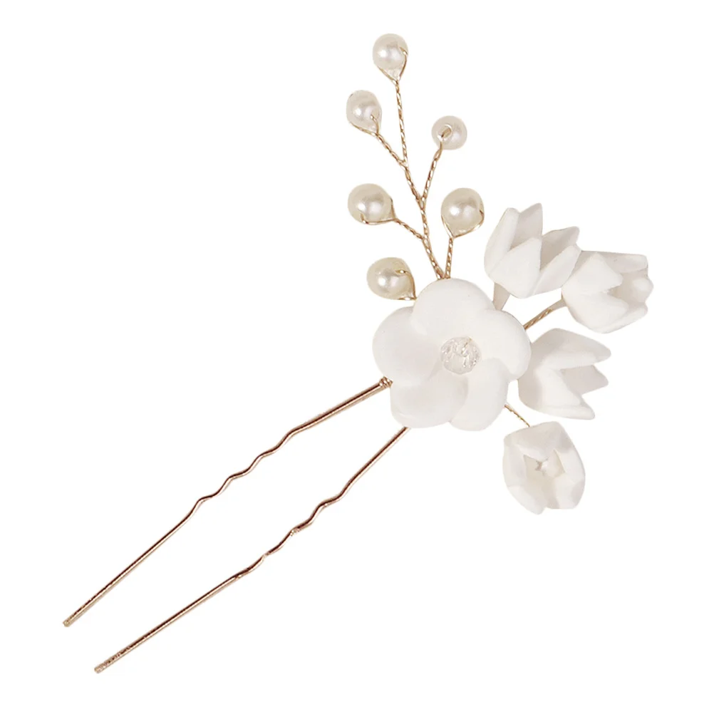 

2 шт. свадебные заколки для волос из искусственного цветочного жемчуга элегантные свадебные прически ручной работы портативный дизайн уникальные свадебные головные уборы