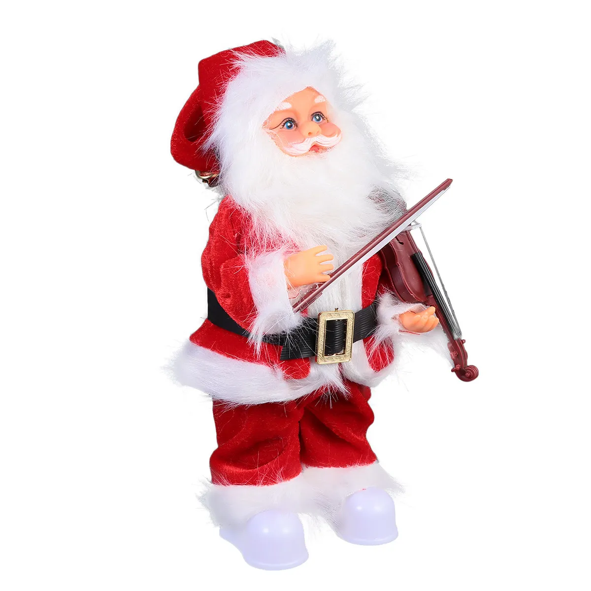 

Электрическая музыкальная фигурка Санты для детей, реалистичный Дед Мороз, настольное украшение, праздничный декор, реквизит для фотосессий