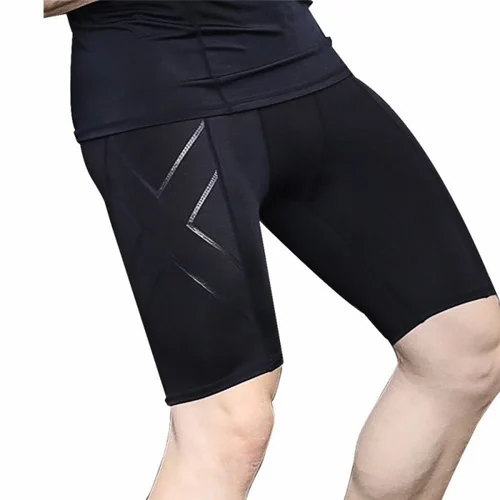 Imagen 2 del producto Mallas deportivas de compresión para hombre, pantalones cortos elásticos de secado rápido, talla grande, para correr y entrenar