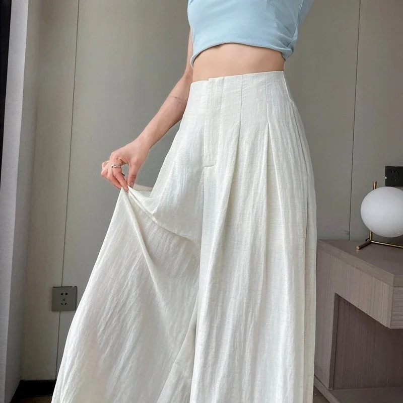 صيف جديد نمط الحرير الجليد القطن الكتان ياماموتو سراويل تقليدية عالية الخصر الكتان بنطال ذو قصة أرجل واسعة النساء تنوعا بناطيل كاجوال