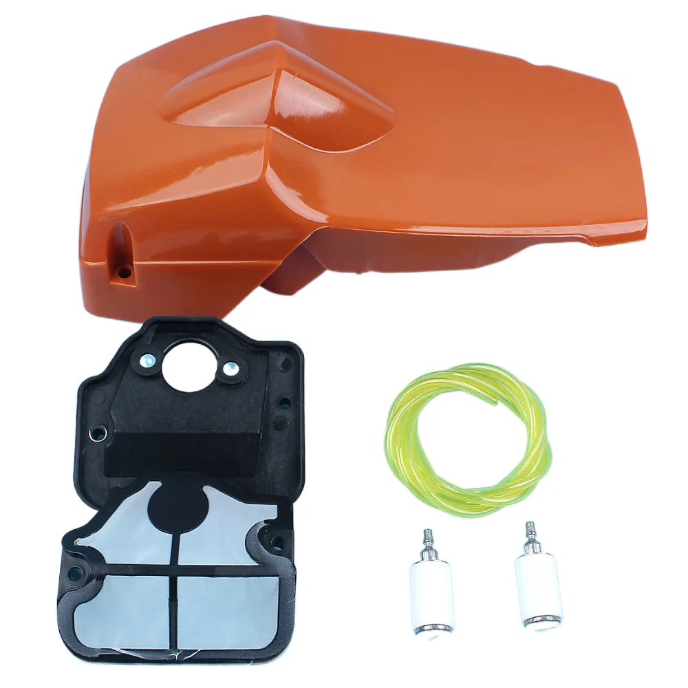 Top Engine Cover Air Fuel Filter Hose Kit For HUSQVARNA 136 137 141 142 Chainsaw Replacement Spare Parts Fuel Line