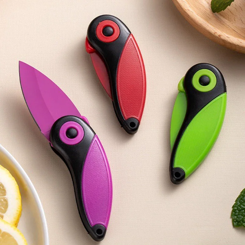 2024 Mini Cute Bird Folding Pocket Knife Kitchen Stainless Steel Vegetable Peeler Portable Keychain Cutter Slicer Paring Knife