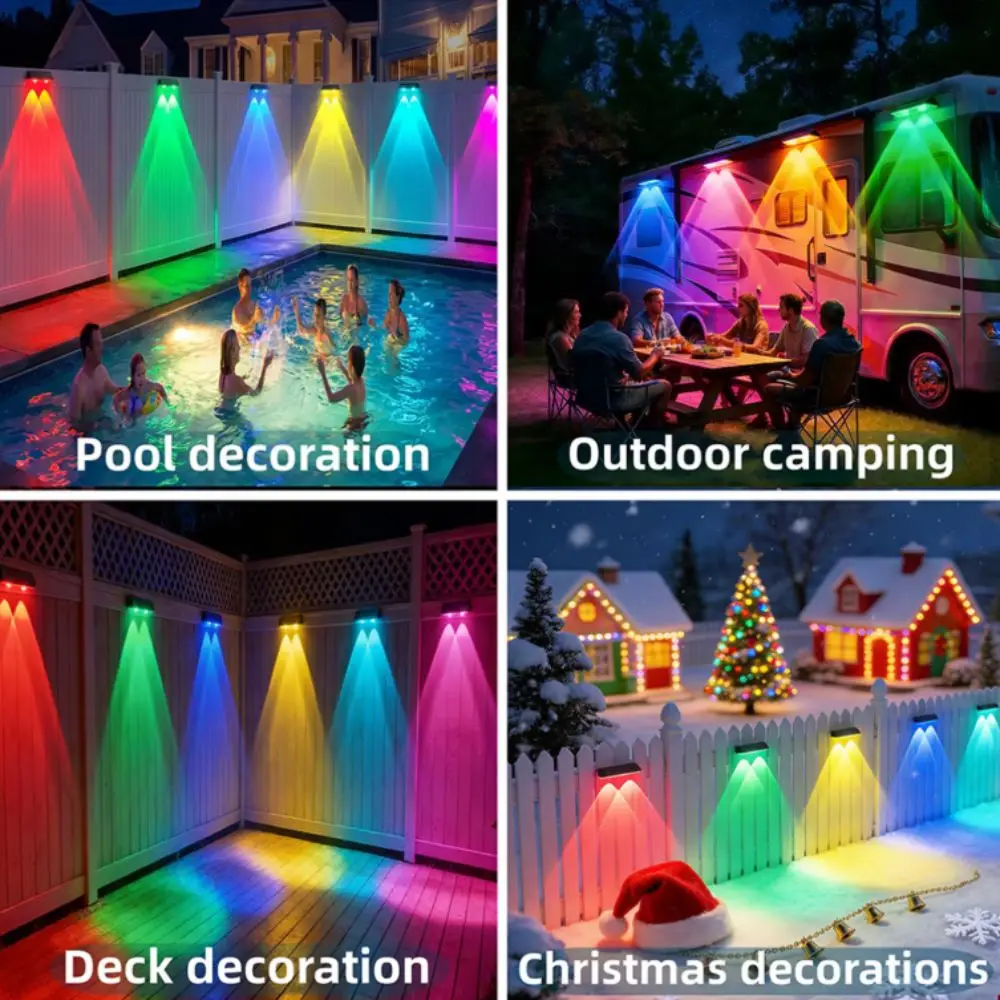 No Drill Solar Outdoor Wall Light Waterproof Solar Powered Solar Wall Washer Light Self-Adhesive Self Stick Solar Wall Lamp Yard