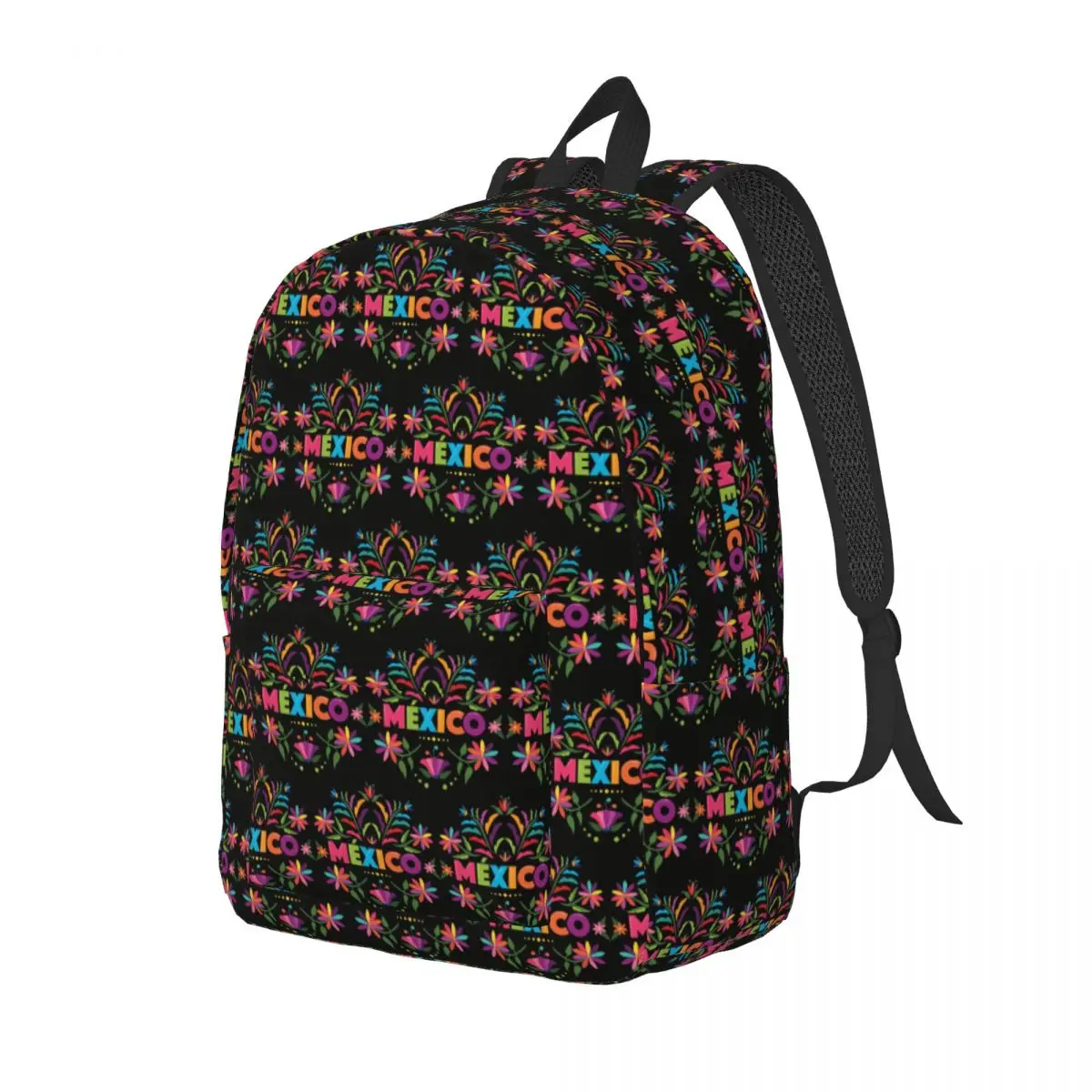 Colorful Mexican Traditional Pattern Backpack Daypack Large Capacity Kids BookBag School Bag Shoulder Bags for Boys Girls